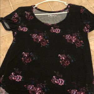 Loose black floral top